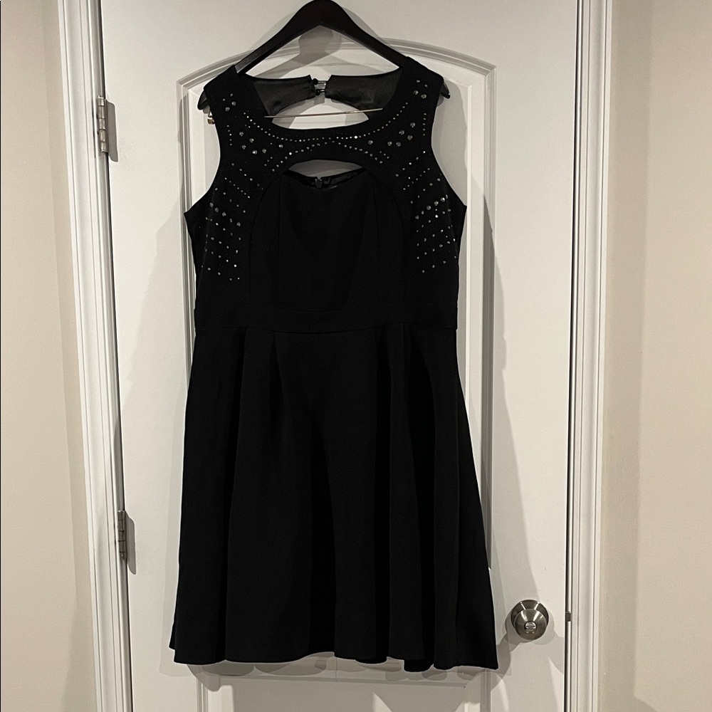 City Chic Black Studded Mini Dress